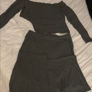 Fashion Nova smoke grey pants Set